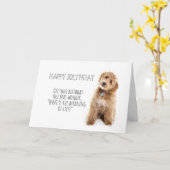 Doodle Dog Birthday Kaart (Gele Bloem)