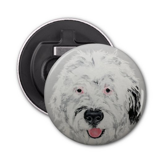 Doodle Dog Bottle Open Button Flesopener (Voorkant)