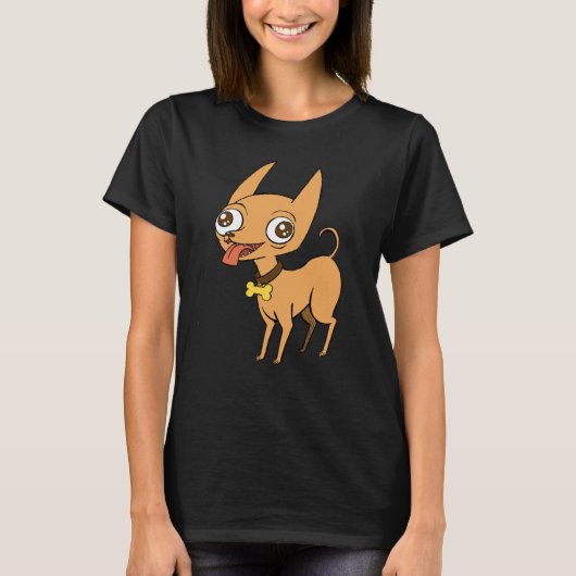 Doodle Dog Brown Chihuahua T-shirt (Voorkant)