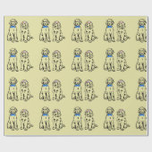 Doodle Dog Couple Wrapping Paper Cadeaupapier (Vlak)