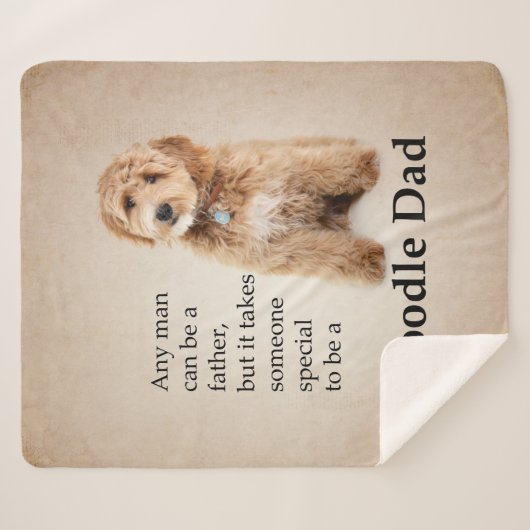 Doodle Dog Dad Sherpa Deken (Voorkant (horizontaal))