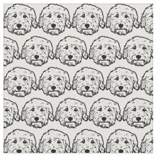 Doodle dog fabric - Goldendoedle, Labradoodle Stof