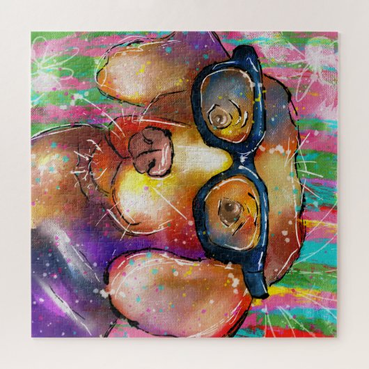 Doodle Dog in bril Legpuzzel (Horizontaal)