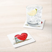 Doodle Dog In Leaves Hart Papier Onderzetter (Insitu)