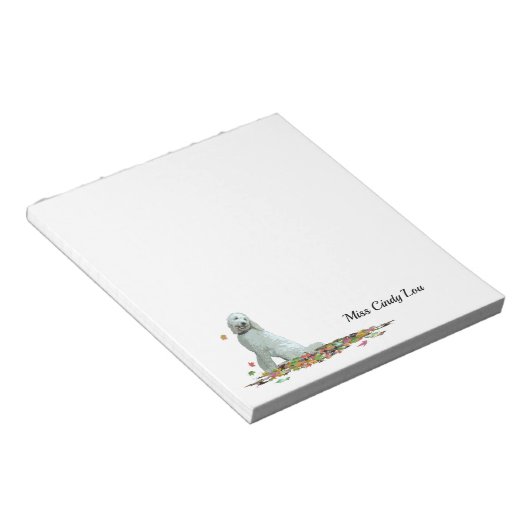 Doodle Dog In Leaves Notitieblok (Schuin)