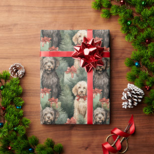 Doodle Dog Kerstmis Cadeaupapier