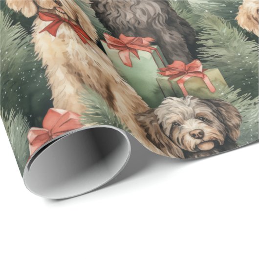 Doodle Dog Kerstmis Cadeaupapier (Rol Hoek)