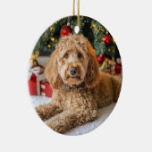 Doodle Dog Kerstmis Keramisch Ornament (Rechts)