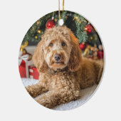 Doodle Dog Kerstmis Keramisch Ornament (Links)