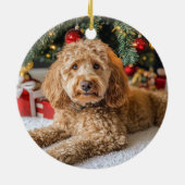 Doodle Dog Kerstmis Keramisch Ornament (Achterkant)