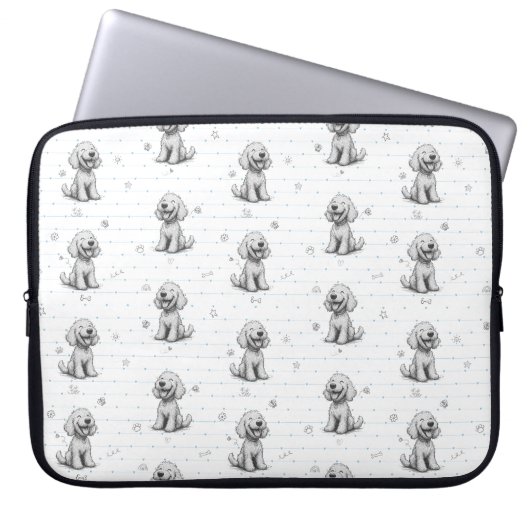 Doodle Dog Laptop Hoesje Sleeve (Voorkant)