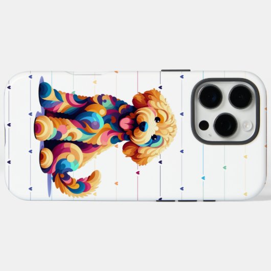 Doodle Dog Love Iphone Case (Achterkant (horizontaal))