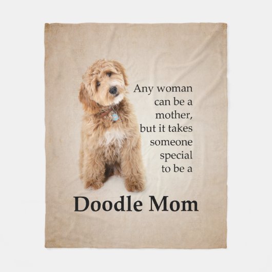 Doodle Dog Mama Fleece Deken (Voorkant)