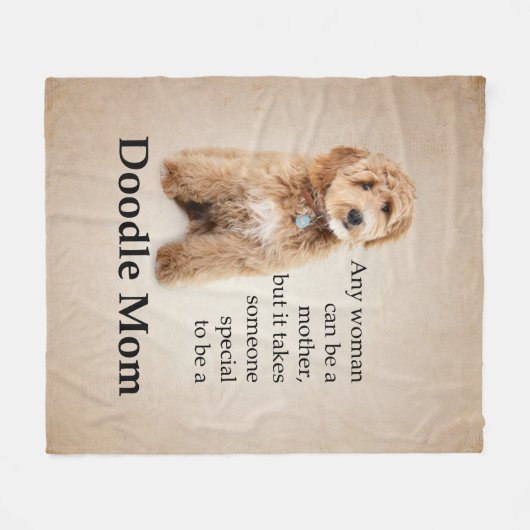 Doodle Dog Mama Fleece Deken (Voorkant (Horizontaal))