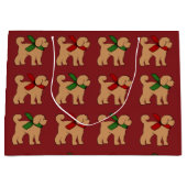 Doodle Dog Puppy Kerstvakantie Groot Cadeauzakje (Voorkant)