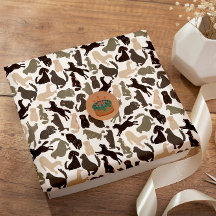 Doodle dog silhouette kleurig naadloos patroon