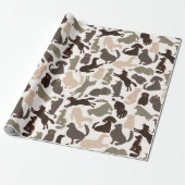 Doodle dog silhouette kleurig naadloos patroon cadeaupapier (Uitgerold)