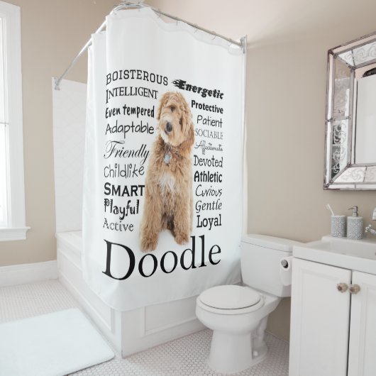 Doodle Dog Traits Douchegordijn (In situ)