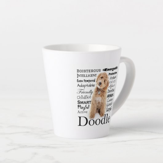 Doodle Dog Traits Latte Mok (Rechterhoek)