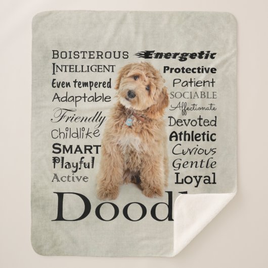 Doodle Dog Traits Sherpa Deken (Voorkant)