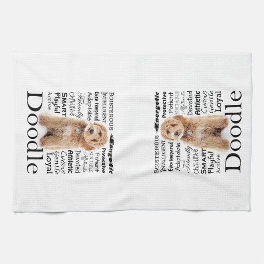 Doodle Dog Traits Theedoek (Horizontaal)
