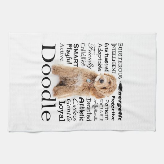 Doodle Dog Traits Theedoek (Horizontaal)