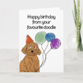 Doodle Dog Verjaardag Kaart (Voorkant)