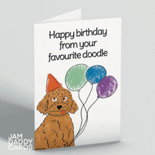 Doodle Dog Verjaardag Kaart