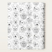 Doodle Dogs All Over Print Line Drawing Planner (Achterkant)