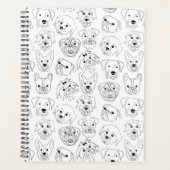 Doodle Dogs All Over Print Line Drawing Planner (Voorkant)
