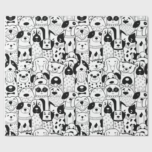 Doodle Dogs Cadeaupapier (Vlak)