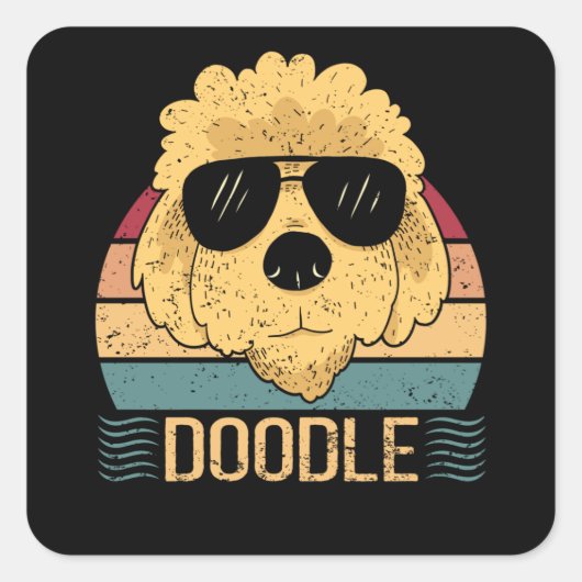 Doodle Dogs Goldendole Dog Owner Vierkante Sticker (Voorkant)
