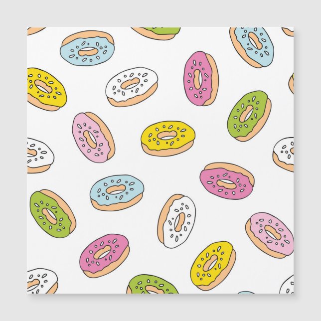 Doodle donuts patroon, naadloos ontwerp. (Voorkant)