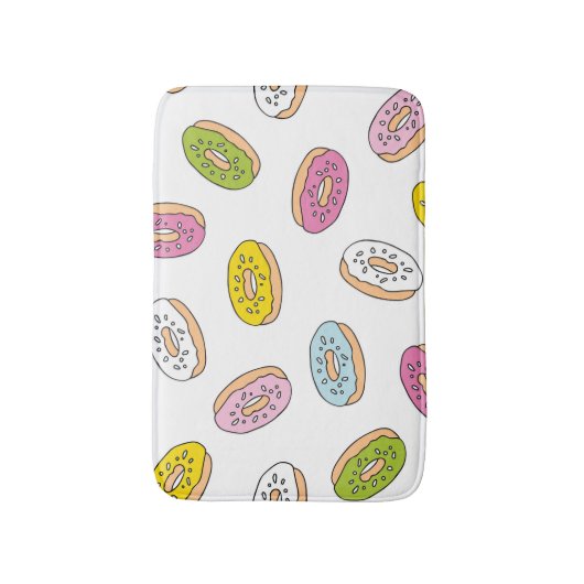 Doodle donuts patroon, naadloos ontwerp. badmat (Voorkant Verticaal)