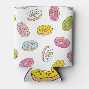 Doodle donuts patroon, naadloos ontwerp. blikjeskoeler