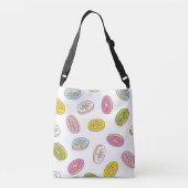 Doodle donuts patroon, naadloos ontwerp. crossbody tas (Achterkant)