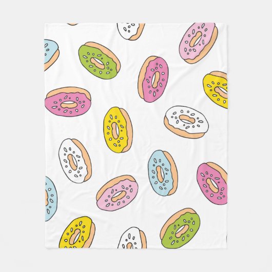Doodle donuts patroon, naadloos ontwerp. fleece deken (Voorkant)