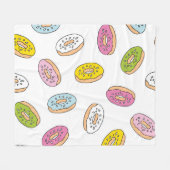 Doodle donuts patroon, naadloos ontwerp. fleece deken (Voorkant (Horizontaal))