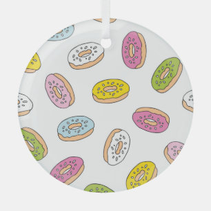 Doodle donuts patroon, naadloos ontwerp. glas ornament