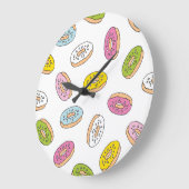 Doodle donuts patroon, naadloos ontwerp. grote klok (Hoek)