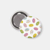 Doodle donuts patroon, naadloos ontwerp. magneet (Voorkant / Achterkant)