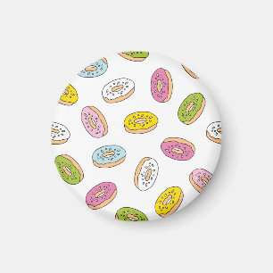 Doodle donuts patroon, naadloos ontwerp. magneet