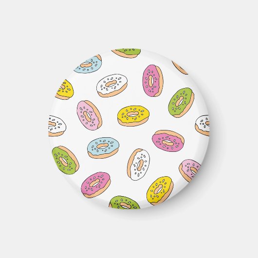 Doodle donuts patroon, naadloos ontwerp. magneet (Voorkant)
