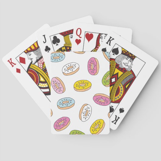 Doodle donuts patroon, naadloos ontwerp. pokerkaarten (Achterkant)