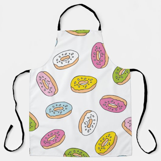 Doodle donuts patroon, naadloos ontwerp. schort (Voorkant)