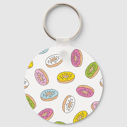 Doodle donuts patroon, naadloos ontwerp. sleutelhanger (Voorkant)