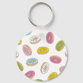 Doodle donuts patroon, naadloos ontwerp. sleutelhanger (Achterkant)