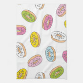 Doodle donuts patroon, naadloos ontwerp. theedoek (Verticaal)