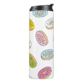Doodle donuts patroon, naadloos ontwerp. thermosbeker (Gedraaid links)