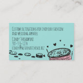 Doodle draad naaiende quilter visitekaartje (Achterkant)